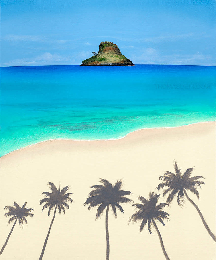 Beach Day Chinaman's Hat 24x20 Painting