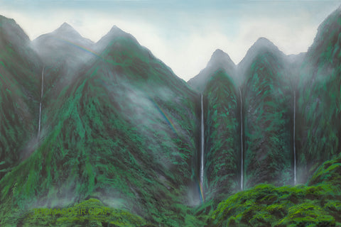 Koolau Waterfall Rainbow Giclee