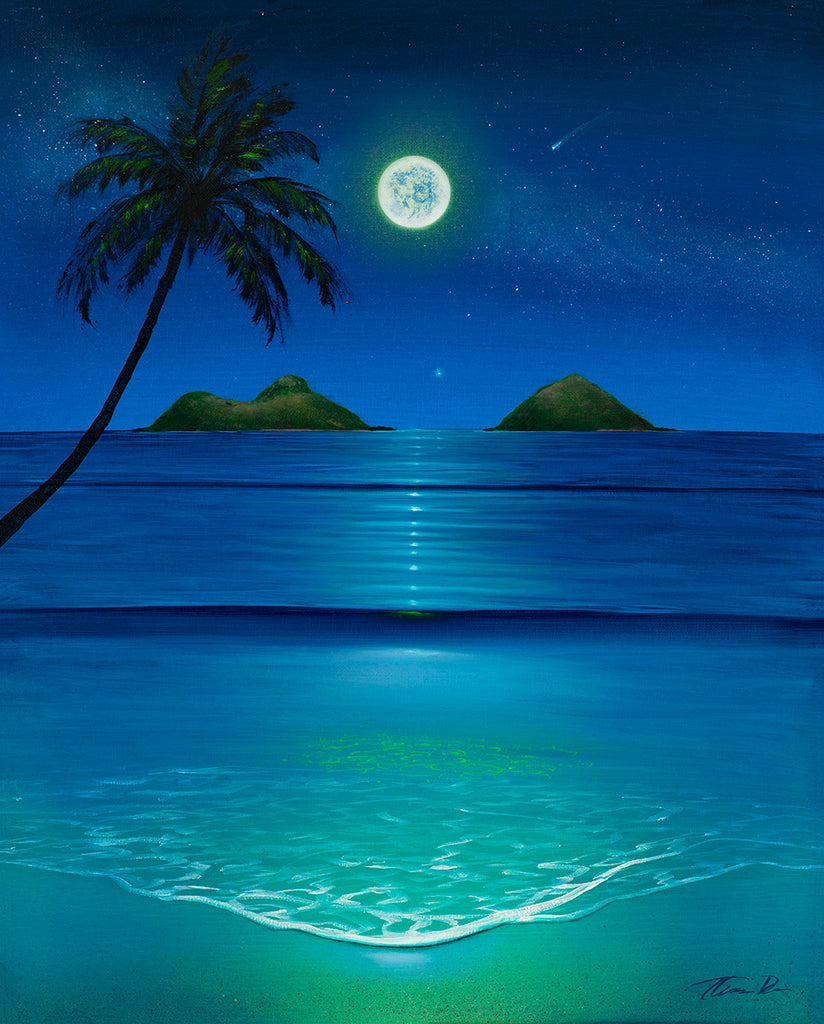 Lanikai Full Moon 16x20 Painting